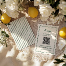 Hand Teken Retro Groen Handschrift RSVP Kaart