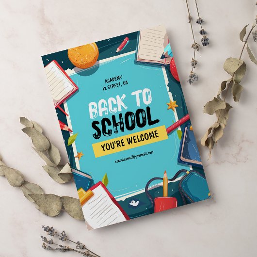 Hand teruggetrokken naar school Poster Kaart