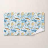 Hand Towel Blue seizohells stervis oceaan Handdoek (Handdoek)