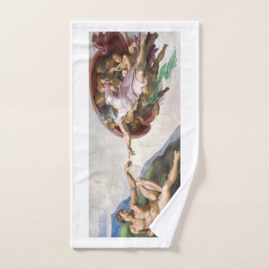 HAND TOWEL : MICHELANGELO : DE OPRICHTING VAN ADAM HANDDOEK (Handdoek)