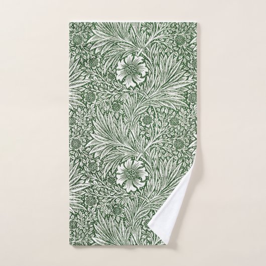HAND TOWEL : WILLIAM MORRIS : GROEN MARIGOLD HANDDOEK (Handdoek)