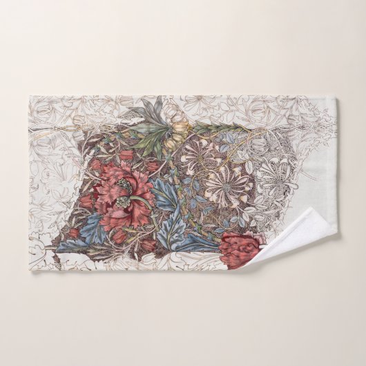 HAND TOWEL : WILLIAM MORRIS : HONEYSUCKLE + TULIP HANDDOEK (Handdoek)