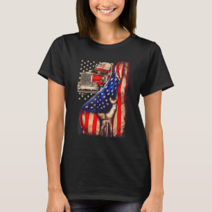Hand trekken van de Amerikaanse vlag neer voor Tru T-shirt