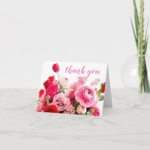 Hand van Dankbaarheid Schrift Rozen Bloemen Sjablo Bedankkaart