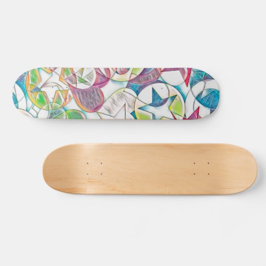 hand van EDDArt - sterren en harten 1 Skateboard (Horizontaal)