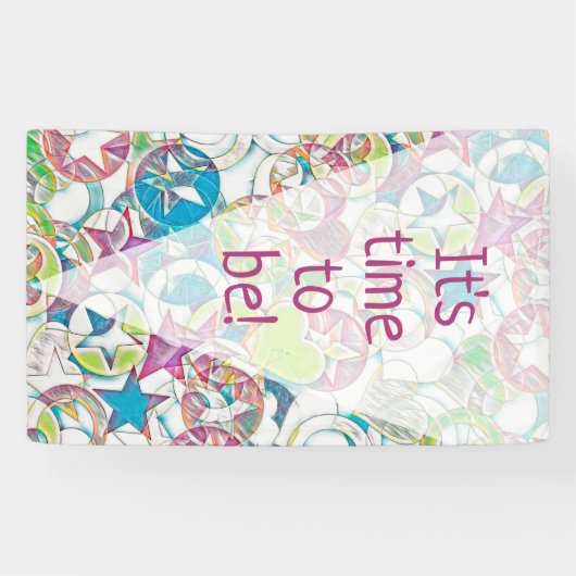 hand van EDDArt - sterren en harten 1 Spandoek (Horizontaal)