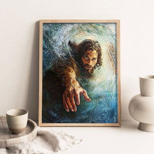 Hand van God, Christelijke Kunst, Jezus Schilderij Poster