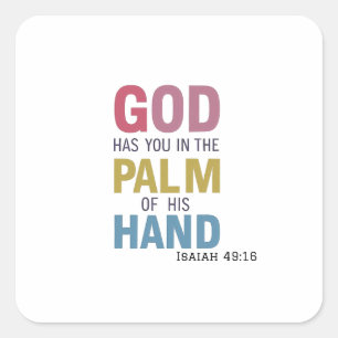 Hand van Gods Voorzienigheid die U altijd begeleid Vierkante Sticker