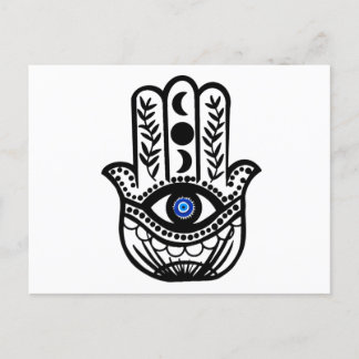 Hand van Hamsa Fatima Evil Eye Briefkaart