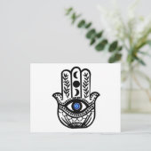 Hand van Hamsa Fatima Evil Eye Briefkaart (Staand voorkant)