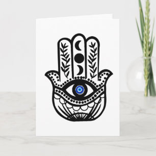 Hand van Hamsa Fatima Evil Eye Kaart