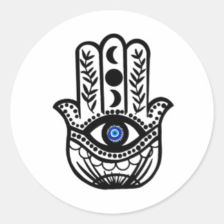 Hand van Hamsa Fatima Evil Eye Ronde Sticker