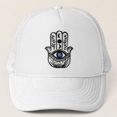 Hand van Hamsa Fatima Evil Eye Trucker Pet (Voorkant)