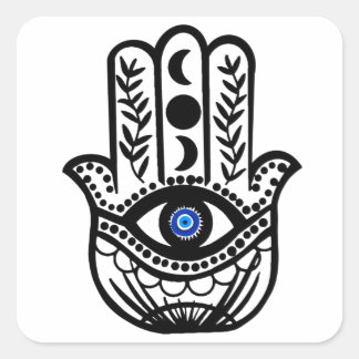 Hand van Hamsa Fatima Evil Eye Vierkante Sticker