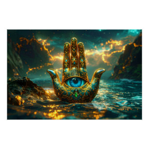 HAND VAN HAMSA – HAND VAN FATIMA – ZEN BOEDDHISME PERFECT POSTER