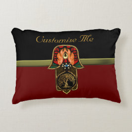 Hand van Hamsa: Levensboom Decoratief Kussen