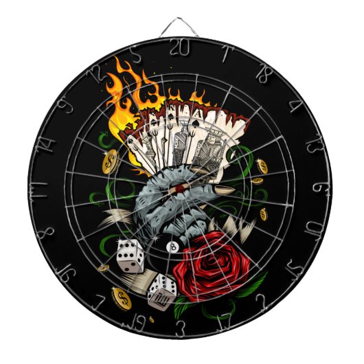 Hand van Kaarten Dartbord (Voorkant)