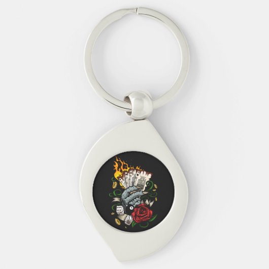 Hand van Kaarten Sleutelhanger (Voorkant)