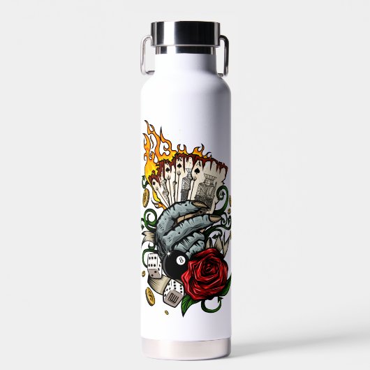 Hand van Kaarten Waterfles (Voorkant)