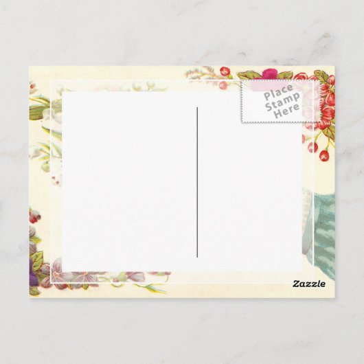 Hand van Liefde Dank U met Bloemen Briefkaart (Achterkant)