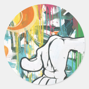 Hand van Man Ronde Sticker