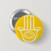 Hand van Miriam (Hamsa) Ronde Button 5,7 Cm (Voorkant /achterkant)