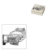 Hand vol contant geld rubberstempel (Gestempeld)