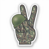 Hand Vrede Camouflage Sticker (Voorkant)