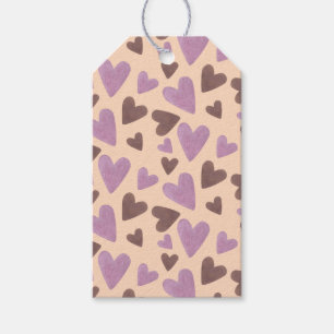 Hand watercolor harten chocolade roze cadeaulabel