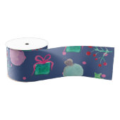 Hand Waterverf kerstsierbomen Grosgrain Lint (Spoel)