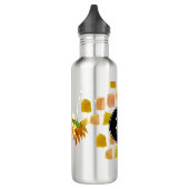 Hand Waterverf Summer Yellow Floral Monogram Waterfles (Links)