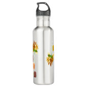 Hand Waterverf Summer Yellow Floral Monogram Waterfles (Achterkant)