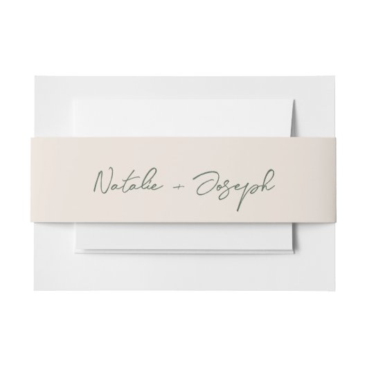  Hand Written Green Fun Calligraphy Boho Wedding Uitnodigingen Wikkel (Voorkant Voorbeeld)
