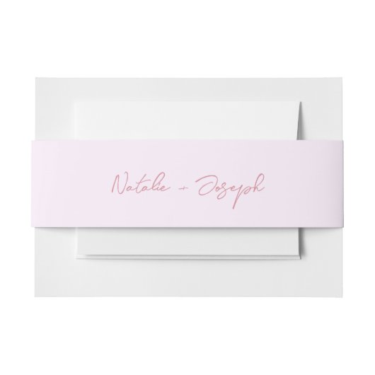  Hand Written Pink Retro Calligraphy Boho Wedding Uitnodigingen Wikkel (Voorkant Voorbeeld)