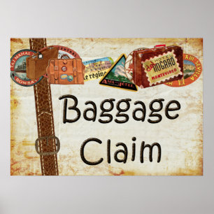 Handbagageclaimteken Poster