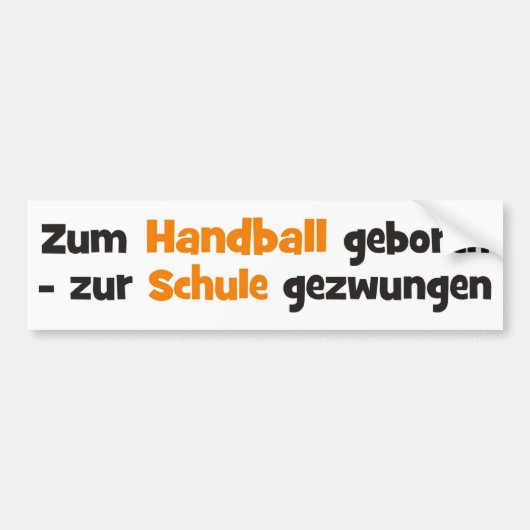 Handbal Bumpersticker (Voorkant)