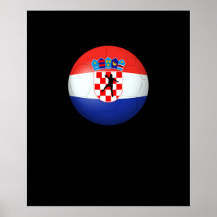 Handbal - Kroatië Flag Toernooi T-shirt Poster