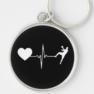 Handbalhandbalspeler hartslag sleutelhanger