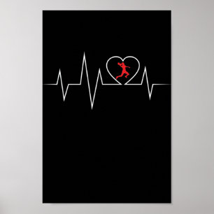Handball EKG Liebe und Herzschlag Poster