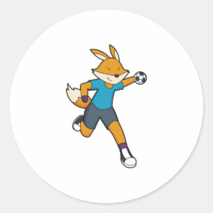 Handball Fox Handball speler Handball Ronde Sticker