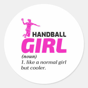 Handball Girl Handballer Funny Gezegde Ronde Sticker