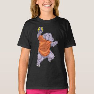 Handball Hippo Handball-speler T-shirt