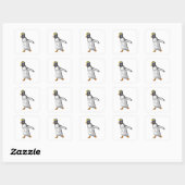 Handball Penguin Handball Vierkante Sticker (Vel)
