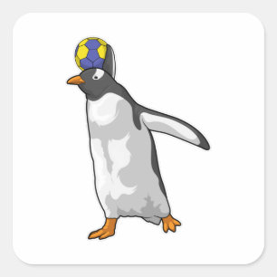 Handball Penguin Handball Vierkante Sticker
