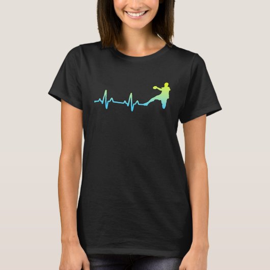 Handball Player Fans Coach Heartbeat T-shirt (Voorkant)
