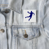 Handball Silhouette Vierkante Button 5,1 Cm (In situ)