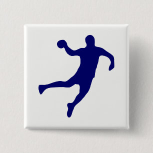 Handball Silhouette Vierkante Button 5,1 Cm