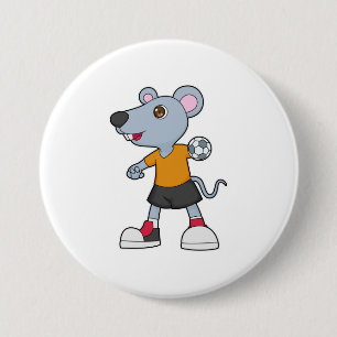 Handbalspeler Handbal Muis Ronde Button 7,6 Cm