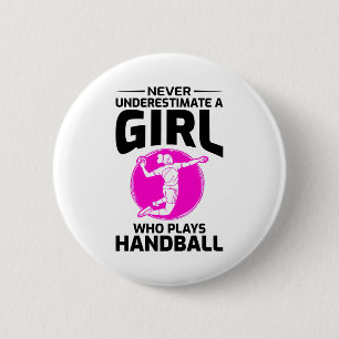 Handbalspeler Sport Team Handballer Funny Gezegde Ronde Button 5,7 Cm