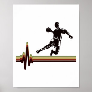 Handbalspeler Sportteam Handbediende hartslag Poster